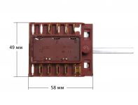 Переключатель мощности конфорки ПМЭ27-2375П (7 позиционный, вал - 39,5 мм) (Т20671-2375, АС6-Т20-671)