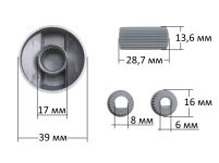 Ручки универсальные (комплект 4 шт.) для газовых плит серебристые