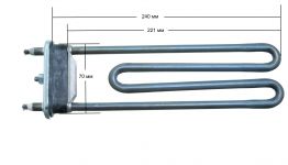 ТЭН (нагреватель) L=240 мм, 2050W, прямой с отверстием стиральной машины Bosch, Siemens